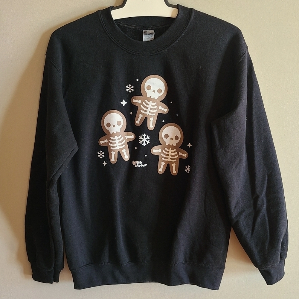 Em and Sprout Skeleton Gingerbread Christmas Sweatshirt - Holiday Crewneck